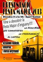 Cartell acte presentació Festa Major 2013 Cartell acte presentació Festa Major 2013