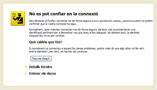Avis alerta seu electrònica Firefox Avis alerta seu electrònica Firefox