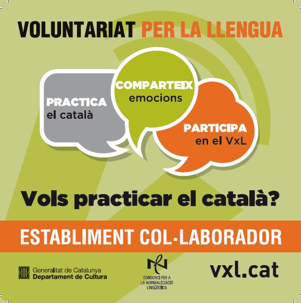 Adhesiu que identifica l'establiment col·laborador amb VxL Adhesiu que identifica l'establiment col·laborador amb VxL