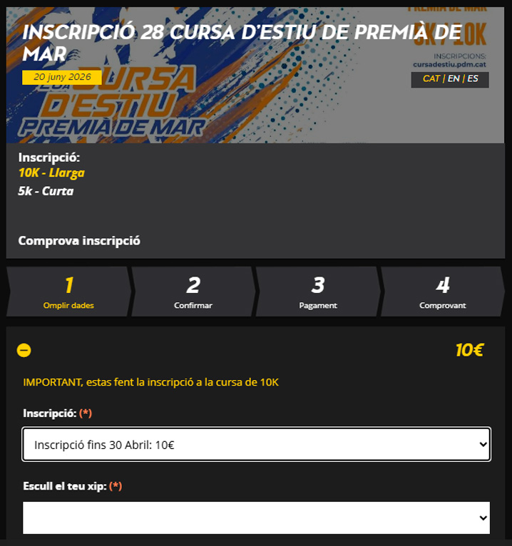 Incripscions Cursa d'Estiu 2026 10K Incripscions Cursa d'Estiu 2026 10K
