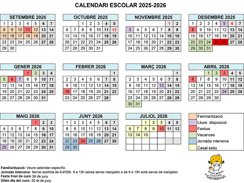 Calendari escolar 2025-2026 Calendari escolar 2025-2026